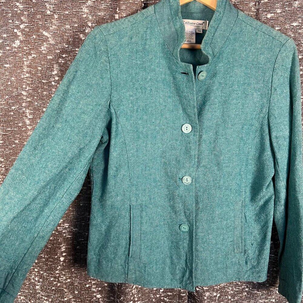 Coldwater‎ Creek Bluegreen Button Up Jacket - Picture 4 of 6
